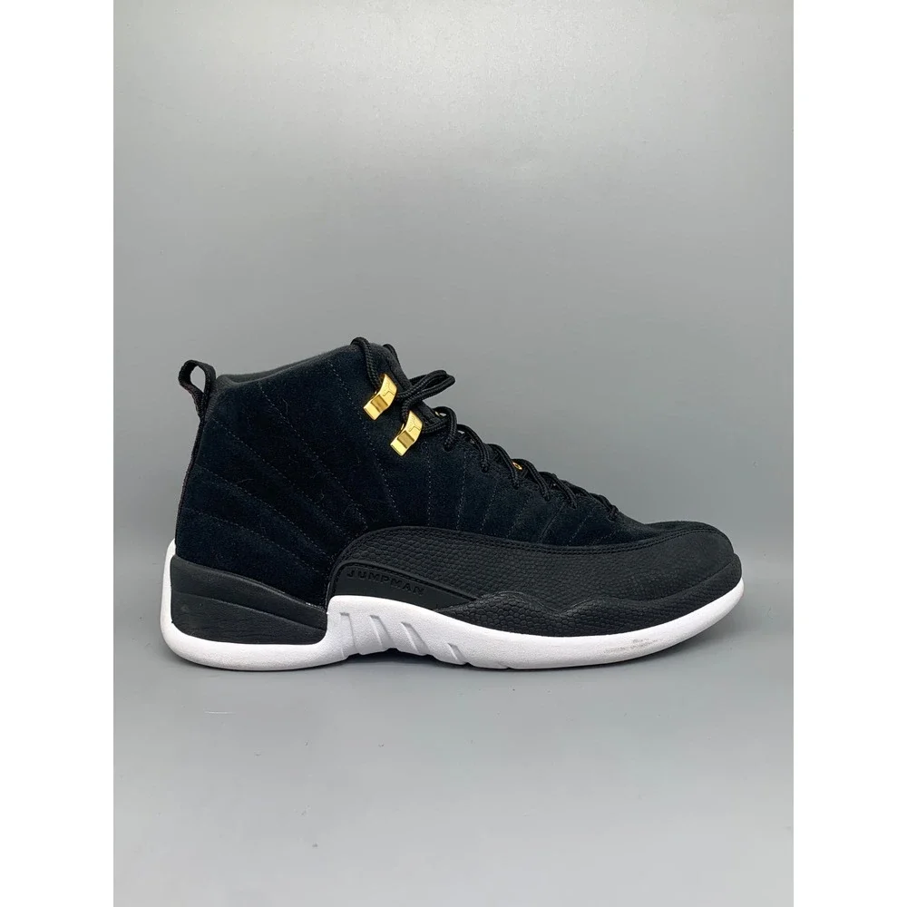 Jordan 12 Retro Black Gold Reverse Taxi Basketball Shoes 130690-017 Men's Sz 10